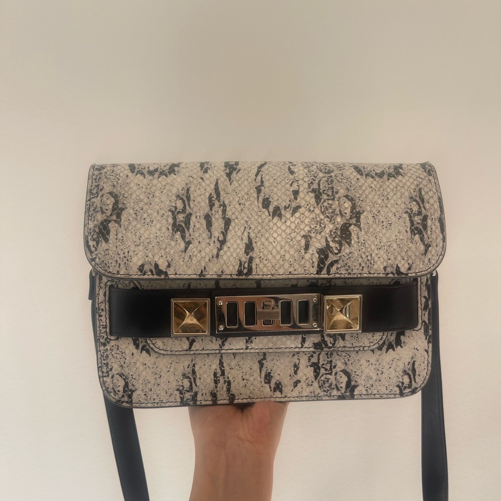 Proenza Shoulder snake embossed leather Mini shoulder bag